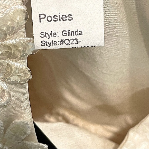 POSIES Handcrafted by the Women of Maine Girls Ivory Silk Glinda Dress Size 6 - Picture 12 of 12
